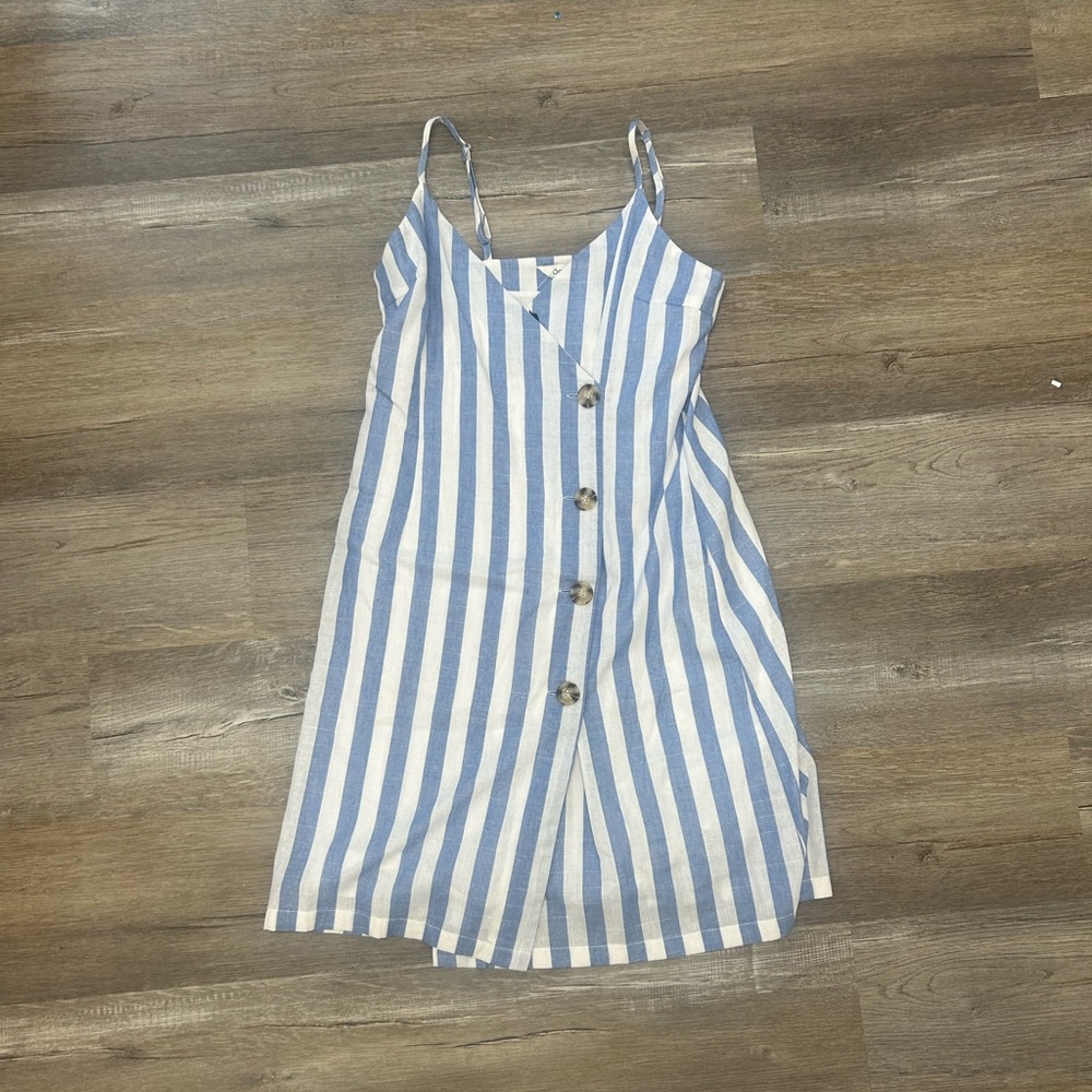 DAVI & DANI Blue and White Striped Sundress